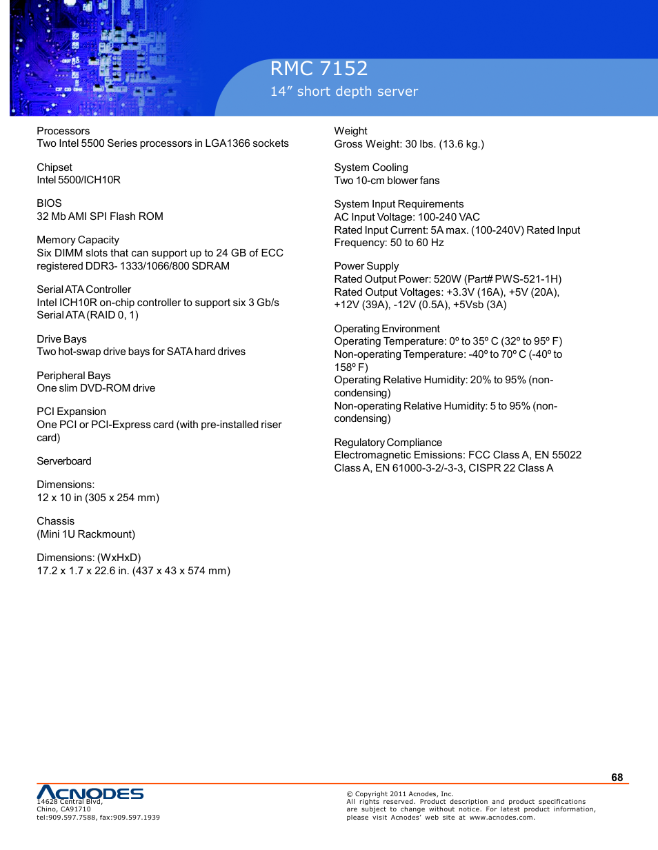 Pc 5150, Rmc 7152 | Acnodes RMC 7152 User Manual | Page 68 / 68
