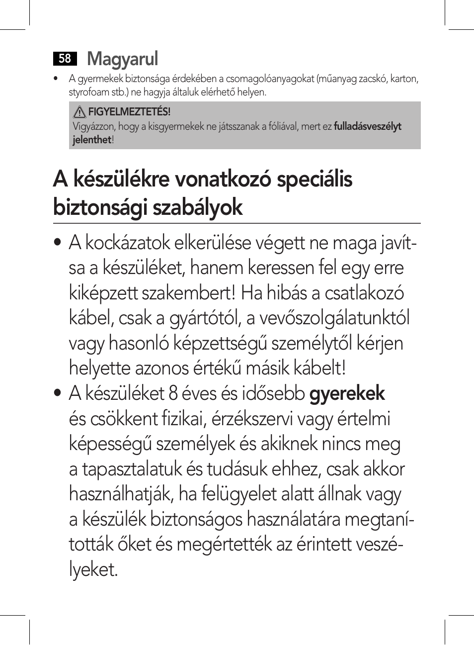 Magyarul | AEG HR 5627 User Manual | Page 58 / 82