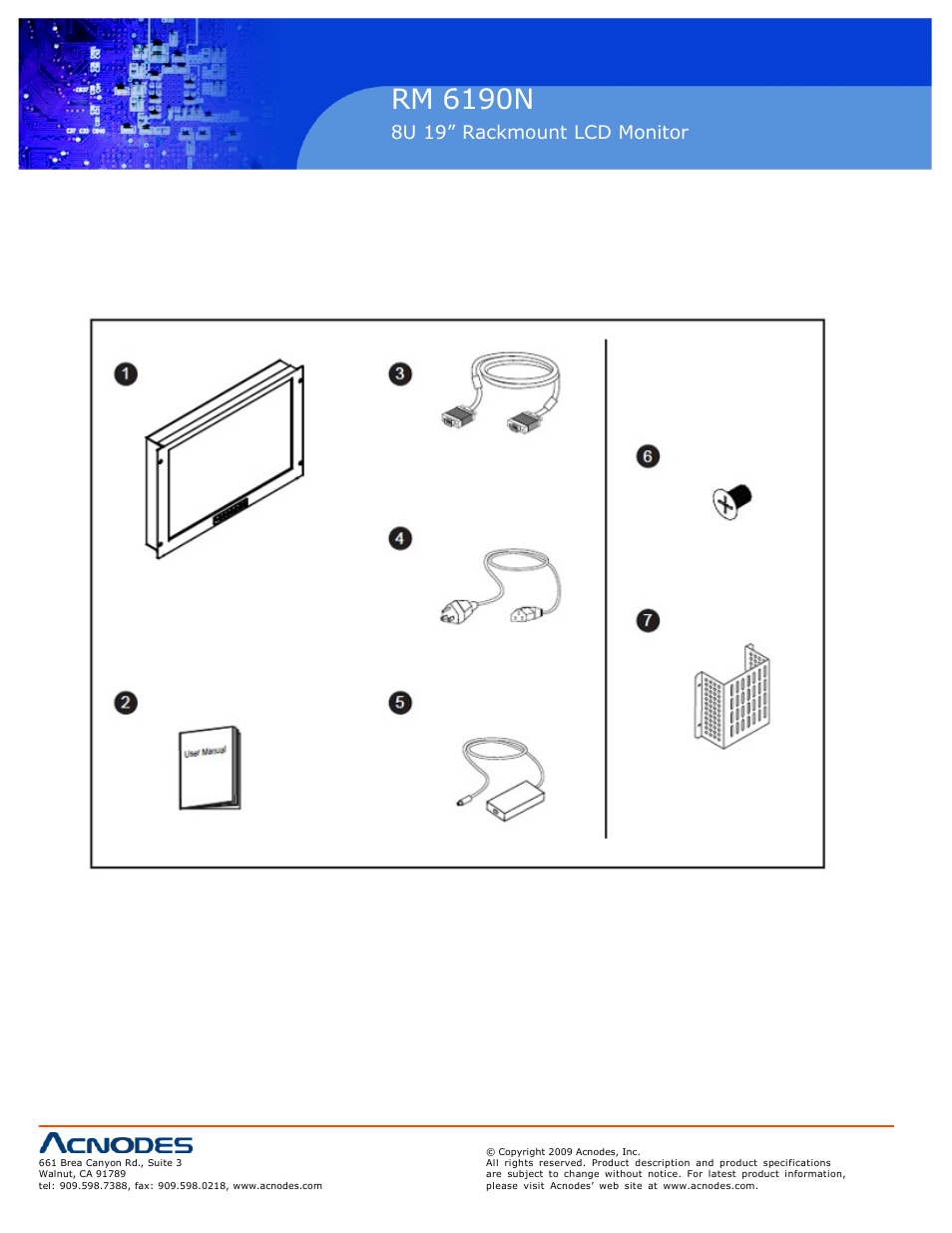 Rm 6190n, Chapter 2, 1 package contents | Acnodes RACKMOUNT RM 6190N User Manual | Page 6 / 20