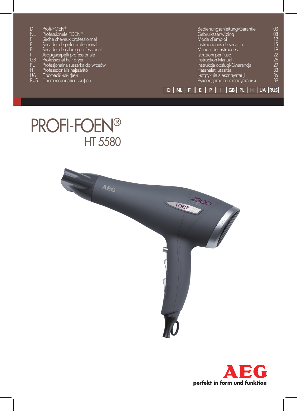 AEG HT 5580 User Manual | 44 pages