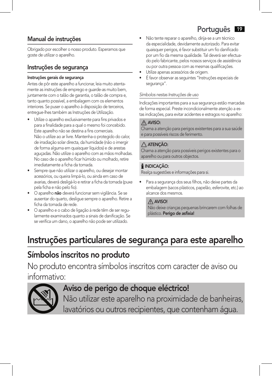 Português, Manual de instruções, Instruções de segurança | AEG HT 5580 User Manual | Page 19 / 44