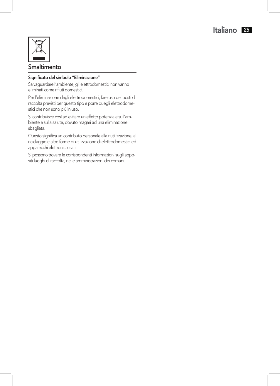 Italiano | AEG HT 5580 User Manual | Page 25 / 44