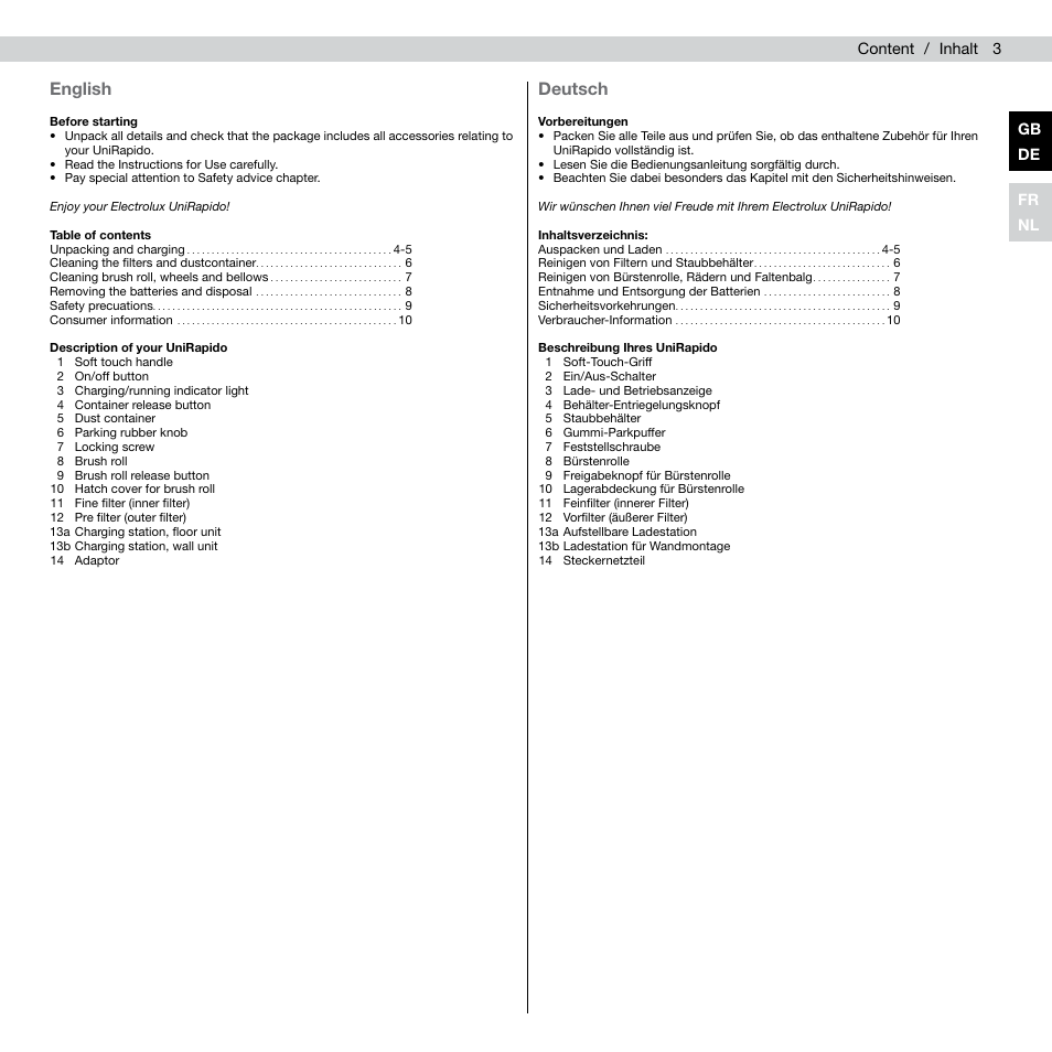 Deutsch, English | AEG AG803 User Manual | Page 5 / 24