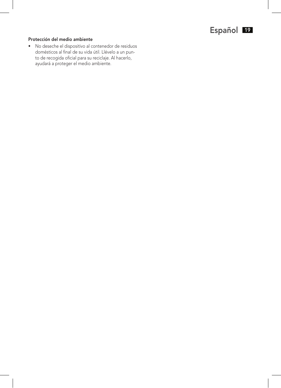 Español | AEG EZS 5664 User Manual | Page 19 / 50