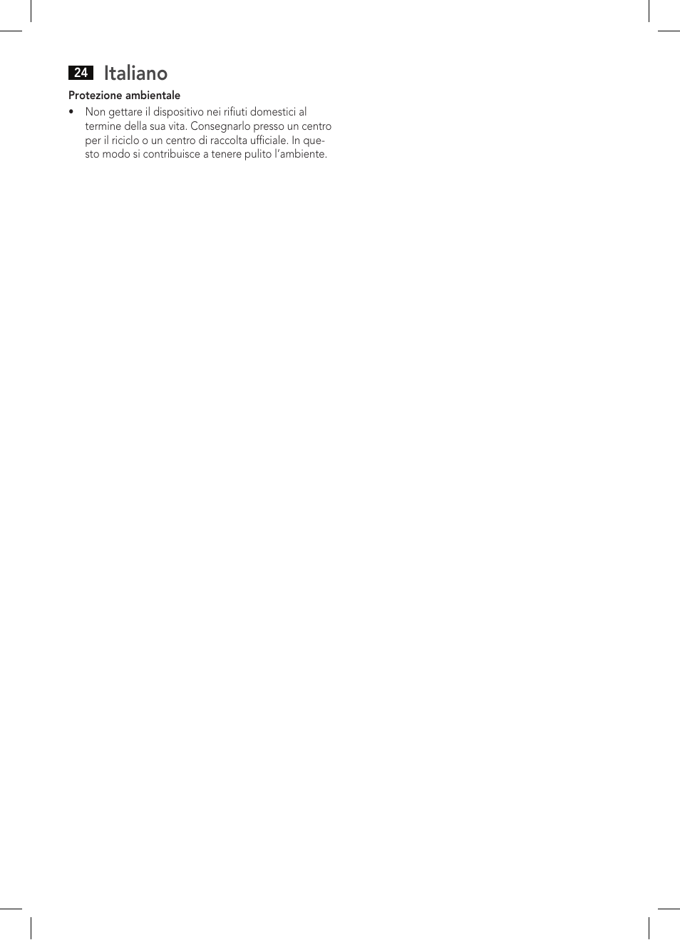 Italiano | AEG EZS 5664 User Manual | Page 24 / 50