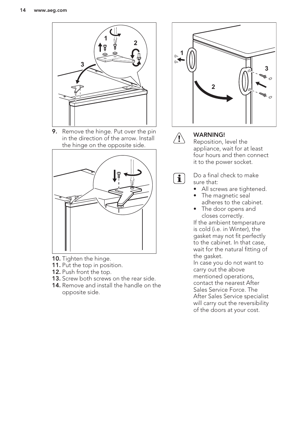 AEG S37020KSW0 User Manual | Page 14 / 72