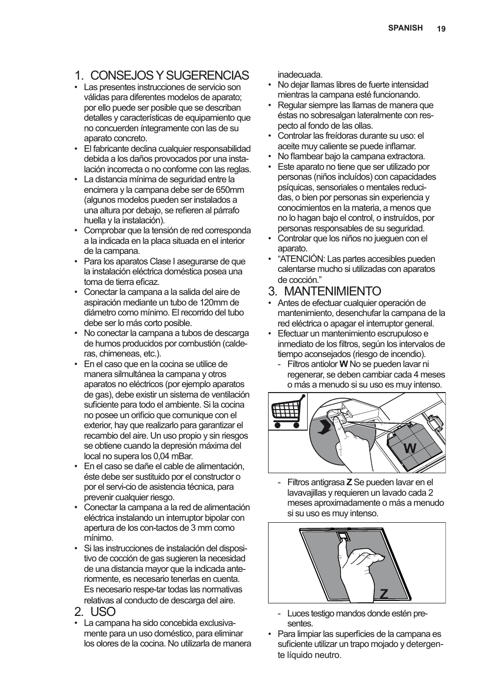 Consejos y sugerencias, Mantenimiento | AEG X79263MK10 User Manual | Page 19 / 128