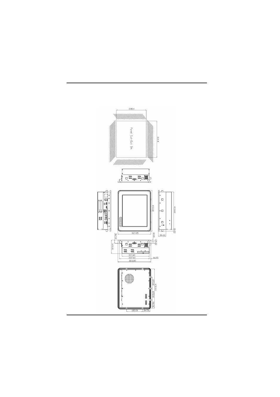 3 dimensions | Acnodes 17" TFT Expandable Intel Core 2 Duo Industrial Panel PC with 2 PCI PC 8172 User Manual | Page 16 / 83