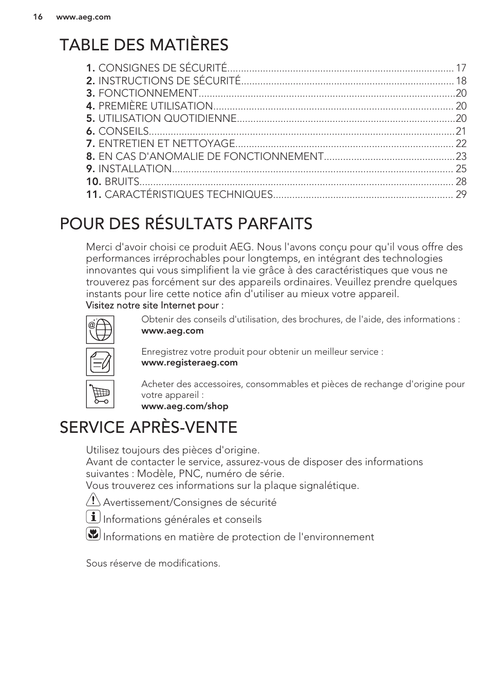 AEG S41540TSW2 User Manual | Page 16 / 64