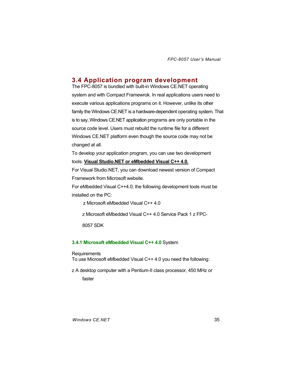 4 application program development | Acnodes FPC-8057 User Manual | Page 44 / 57