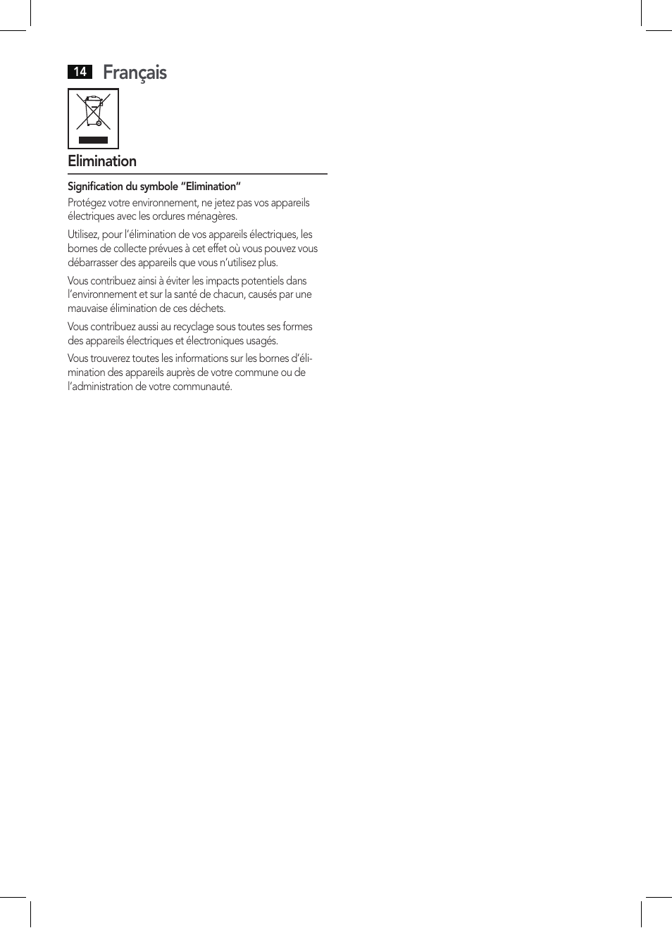 Français | AEG HC 5594 User Manual | Page 14 / 40