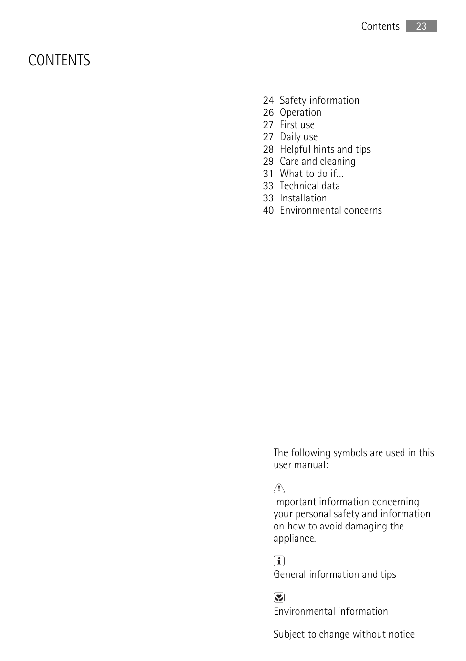 AEG SKS51000S0 User Manual | Page 23 / 84