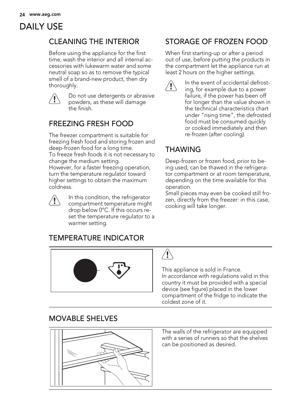 Daily use | AEG SKS51240F0 User Manual | Page 24 / 72