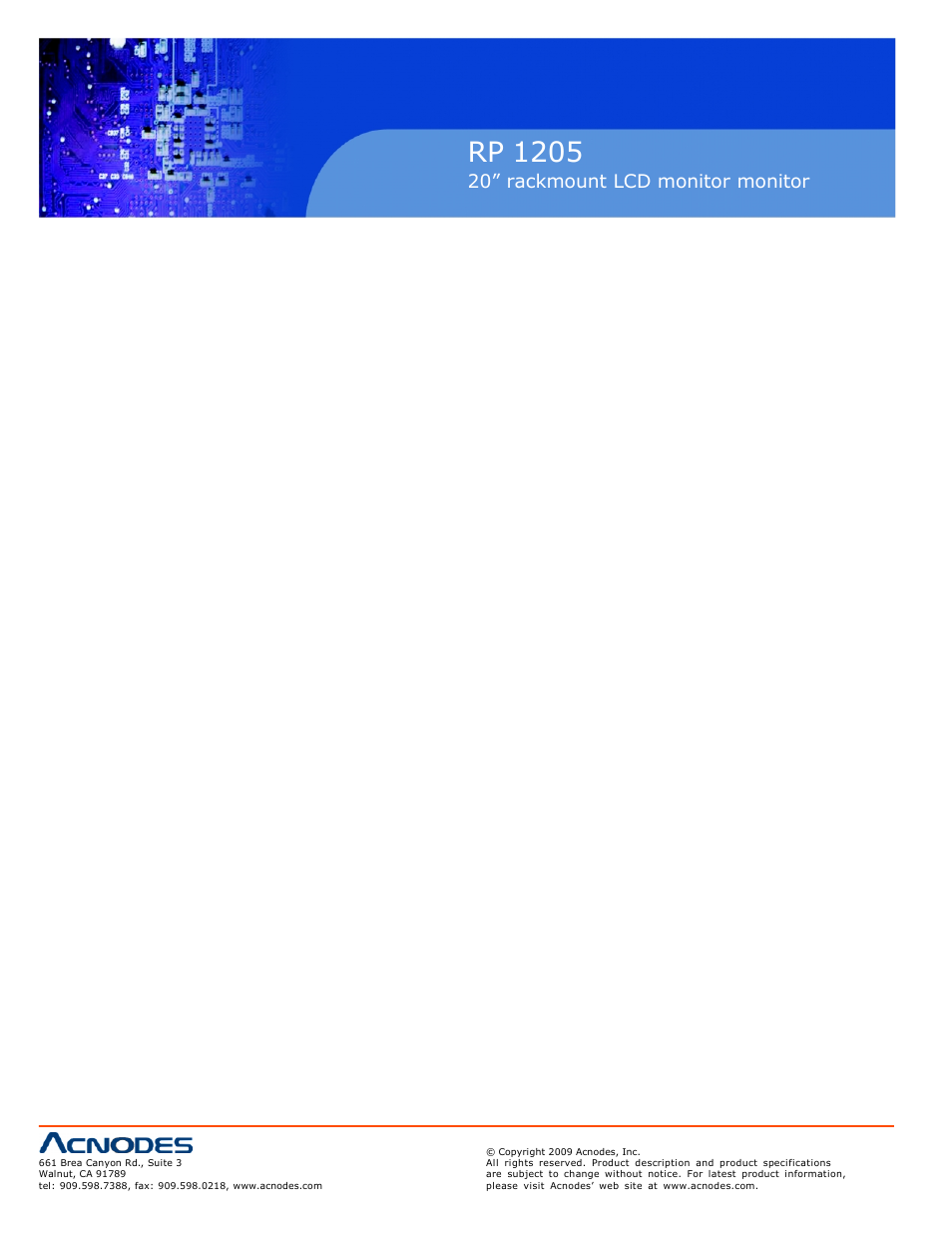 Index, Rp 1205 | Acnodes RP 1205 User Manual | Page 2 / 6
