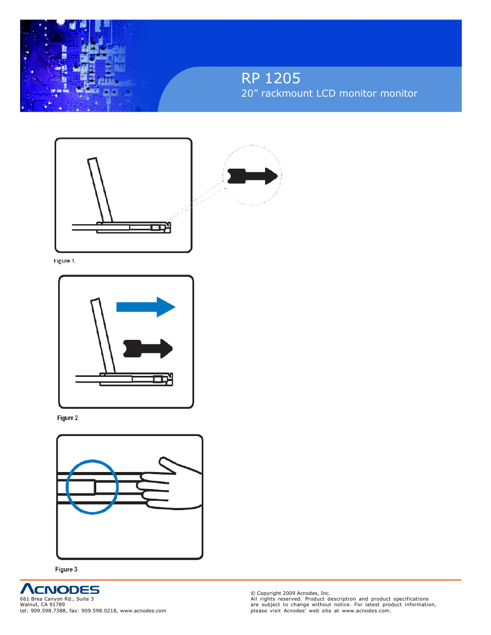 Rp 1205, 20” rackmount lcd monitor monitor, 4 how to use the slides 4 | Acnodes RP 1205 User Manual | Page 6 / 6