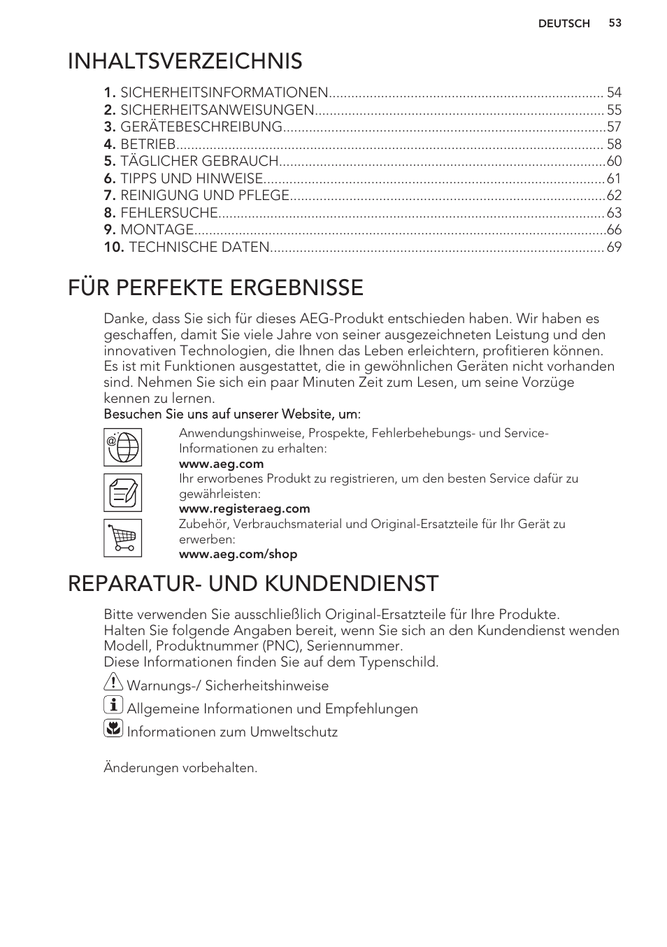 AEG S63300KDW0 User Manual | Page 53 / 72