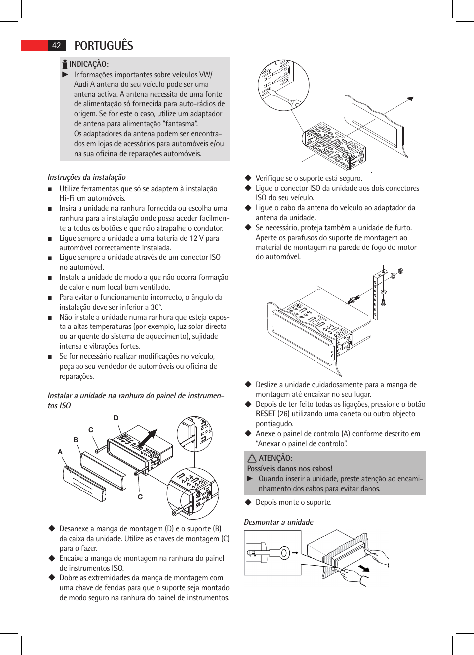 Português | AEG AR 4025 BT User Manual | Page 42 / 102