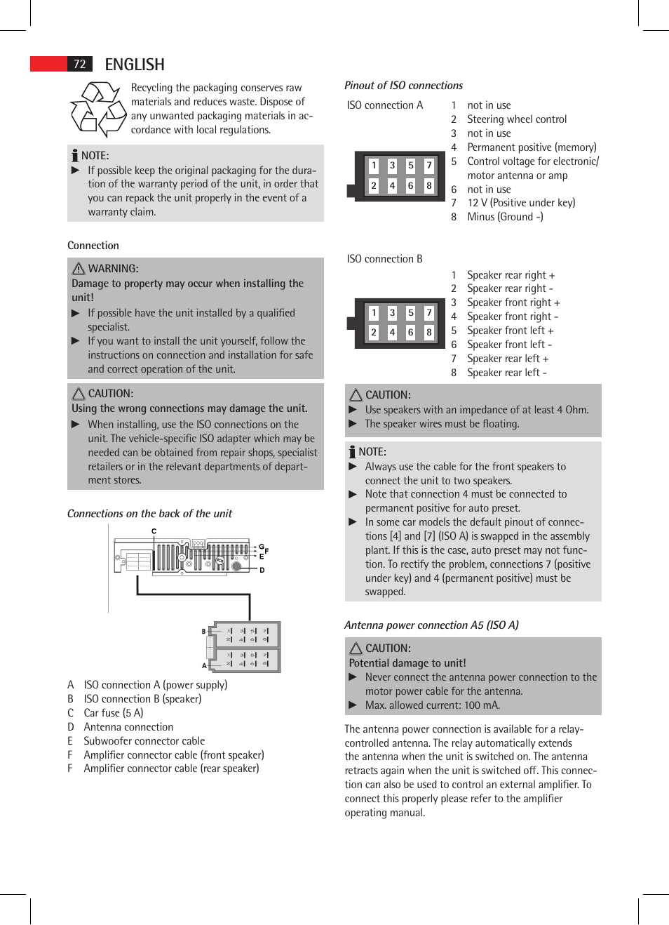 English | AEG AR 4025 BT User Manual | Page 72 / 102