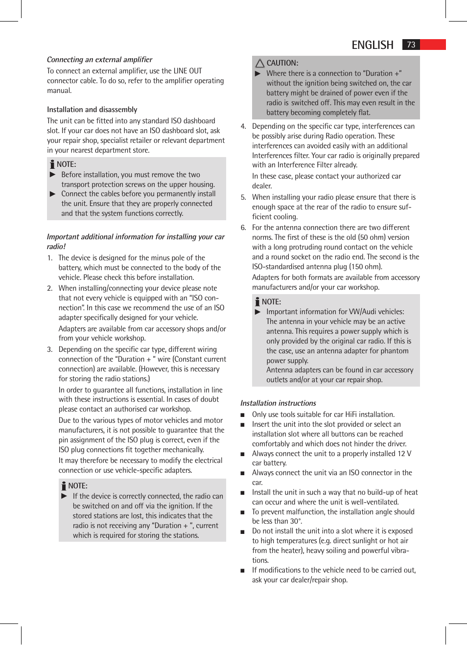 English | AEG AR 4025 BT User Manual | Page 73 / 102