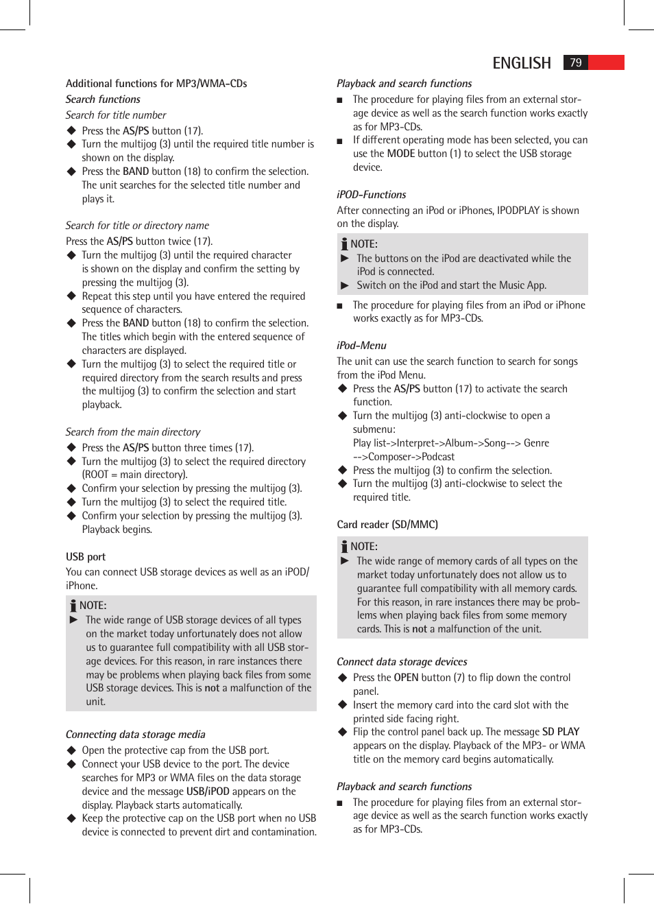 English | AEG AR 4025 BT User Manual | Page 79 / 102