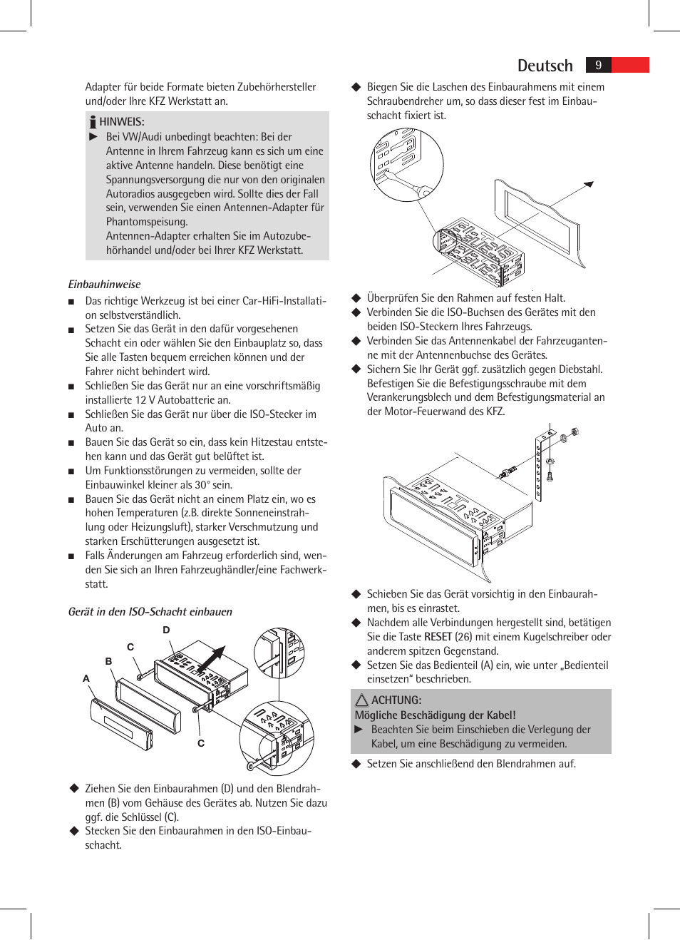 Deutsch | AEG AR 4025 BT User Manual | Page 9 / 102