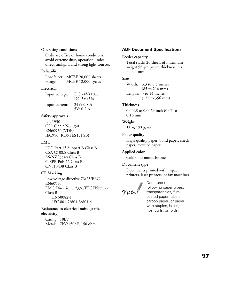 Epson 1200S User Manual | Page 104 / 113