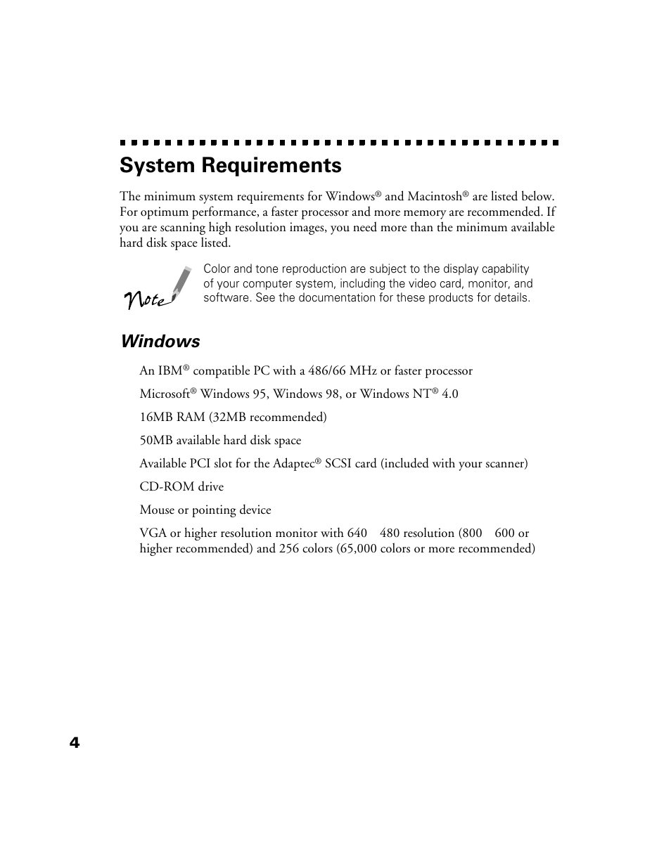 System requirements, Windows | Epson 1200S User Manual | Page 11 / 113