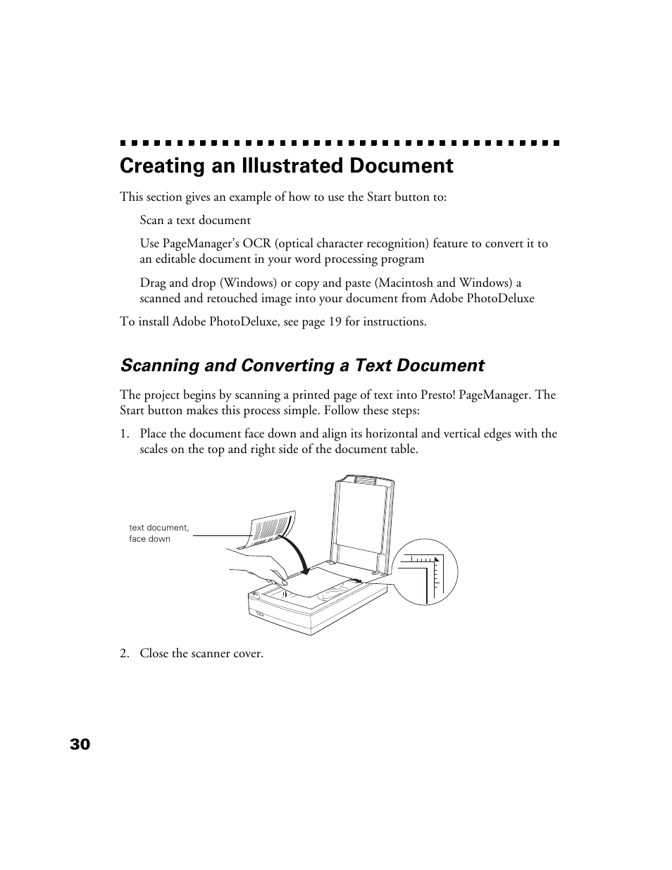 Creating an illustrated document, Scanning and converting a text document | Epson 1200S User Manual | Page 37 / 113