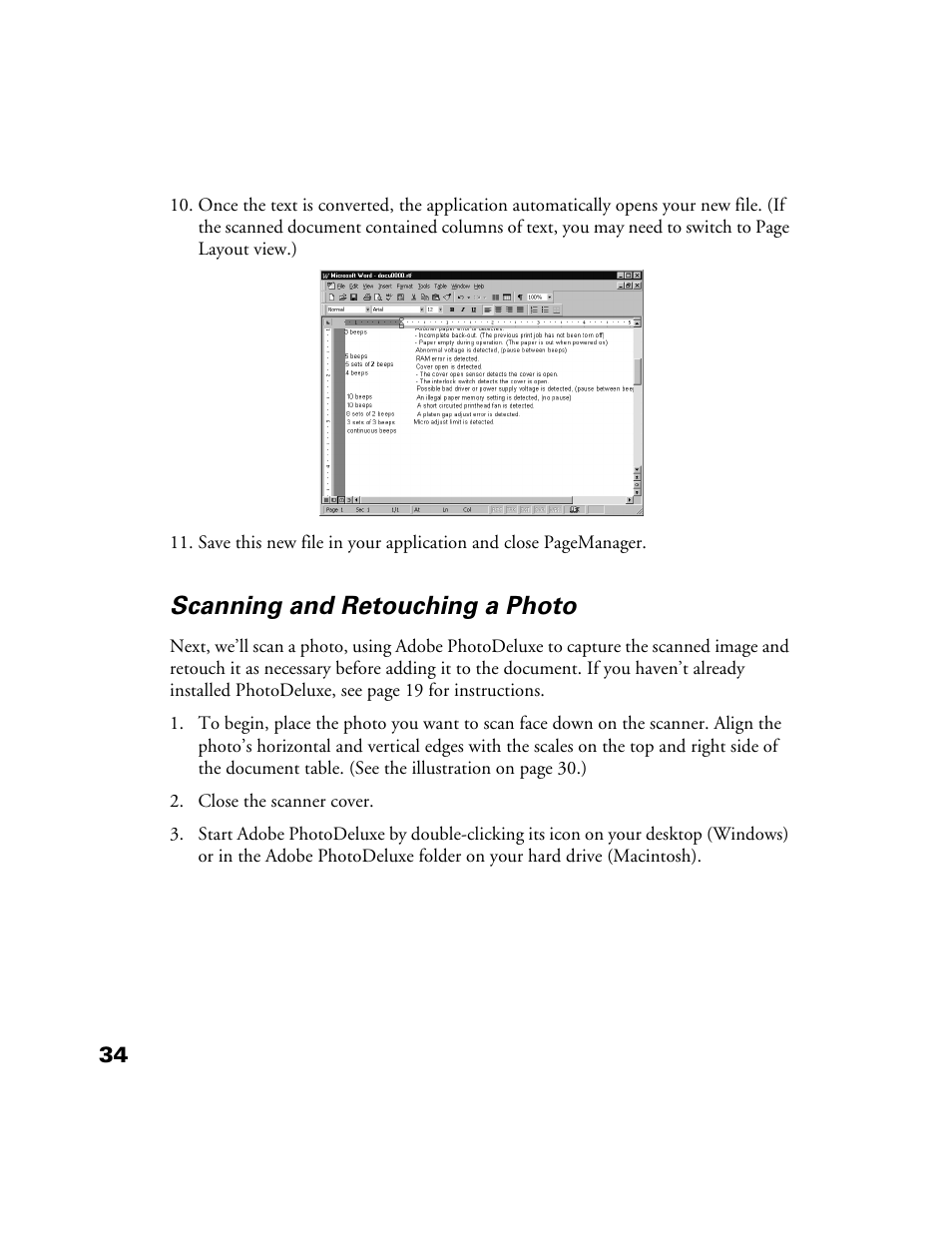 Scanning and retouching a photo | Epson 1200S User Manual | Page 41 / 113