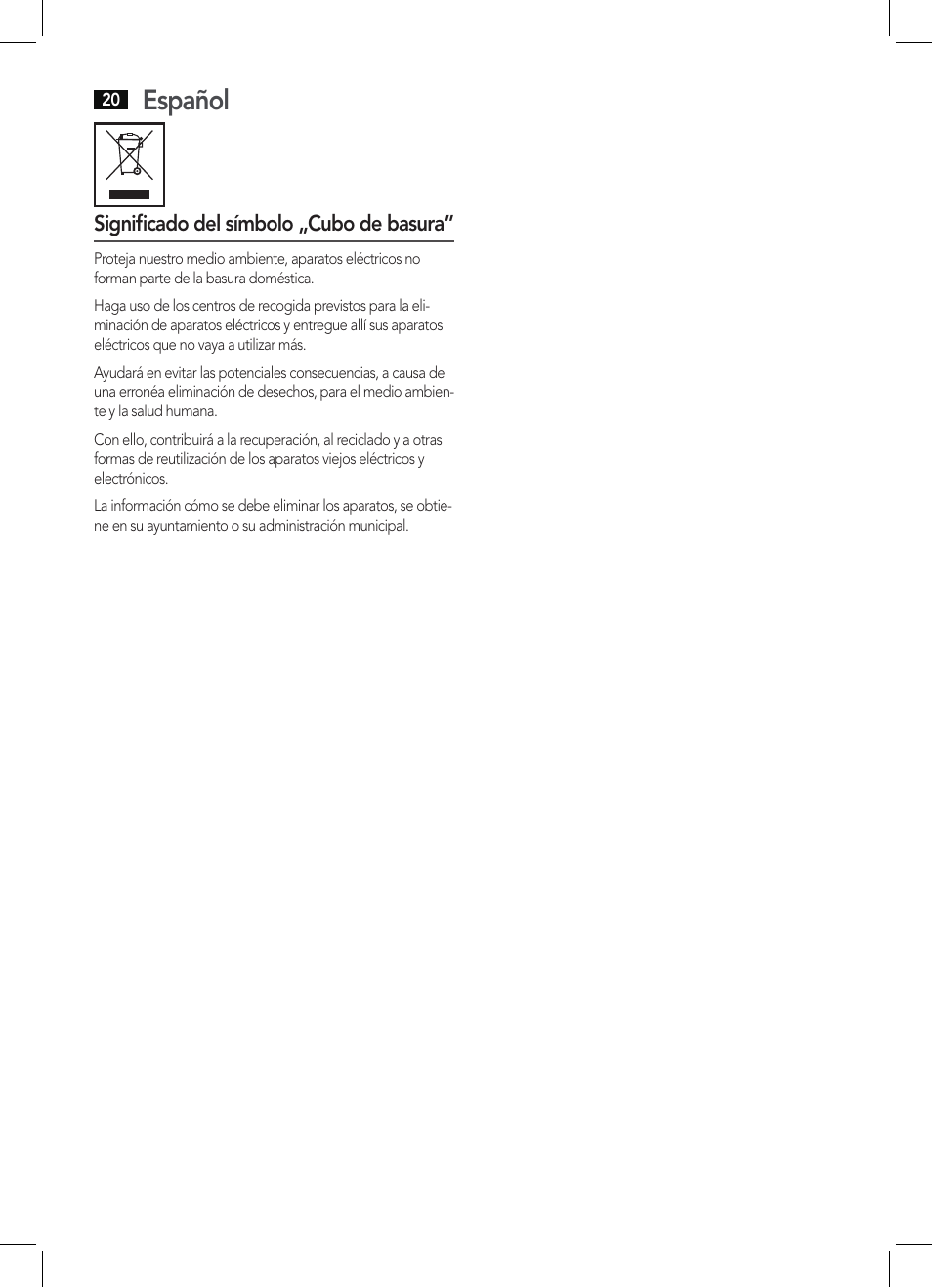 Español | AEG EM 5512 User Manual | Page 20 / 54