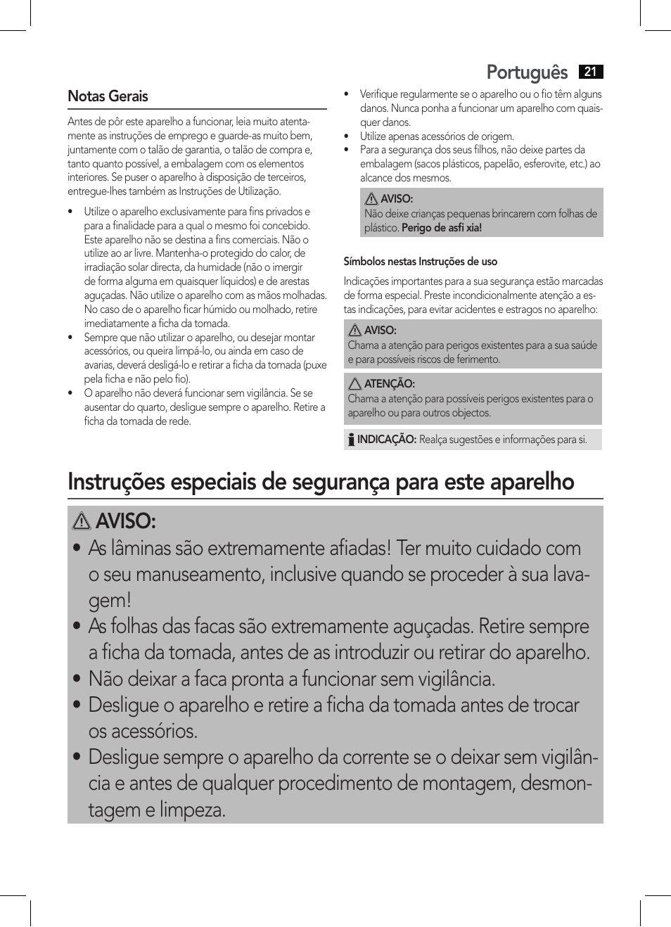 Português | AEG EM 5512 User Manual | Page 21 / 54