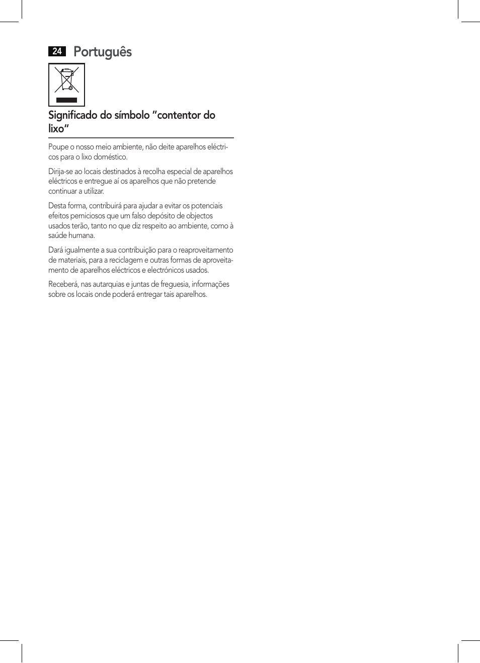 Português | AEG EM 5512 User Manual | Page 24 / 54