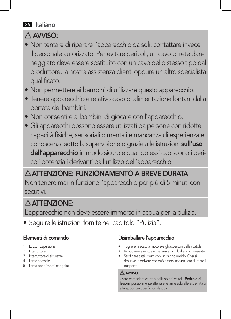 Italiano | AEG EM 5512 User Manual | Page 26 / 54