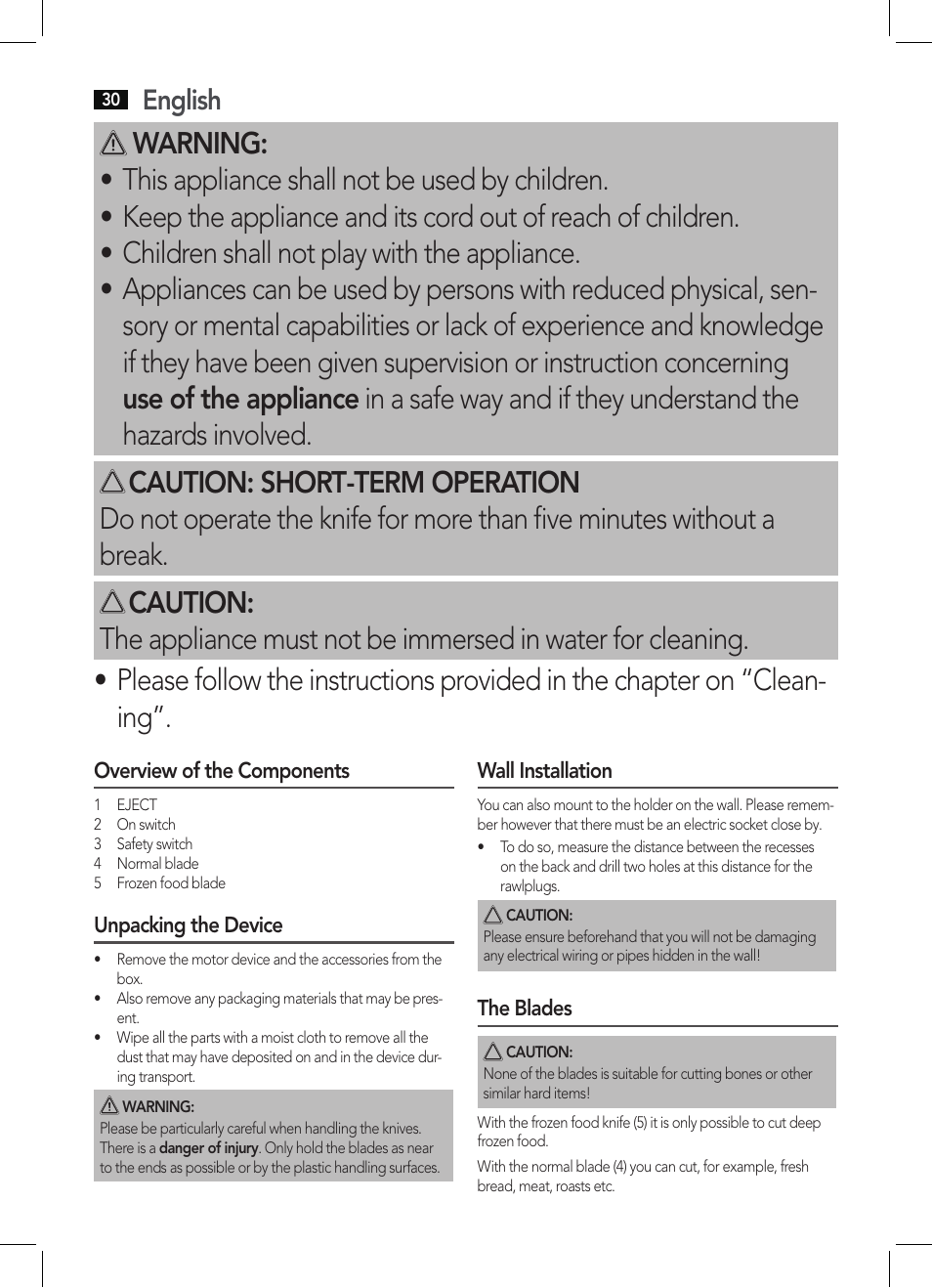 English | AEG EM 5512 User Manual | Page 30 / 54