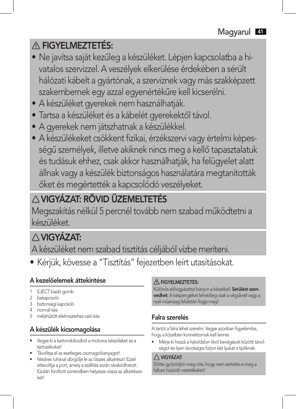 Magyarul | AEG EM 5512 User Manual | Page 41 / 54