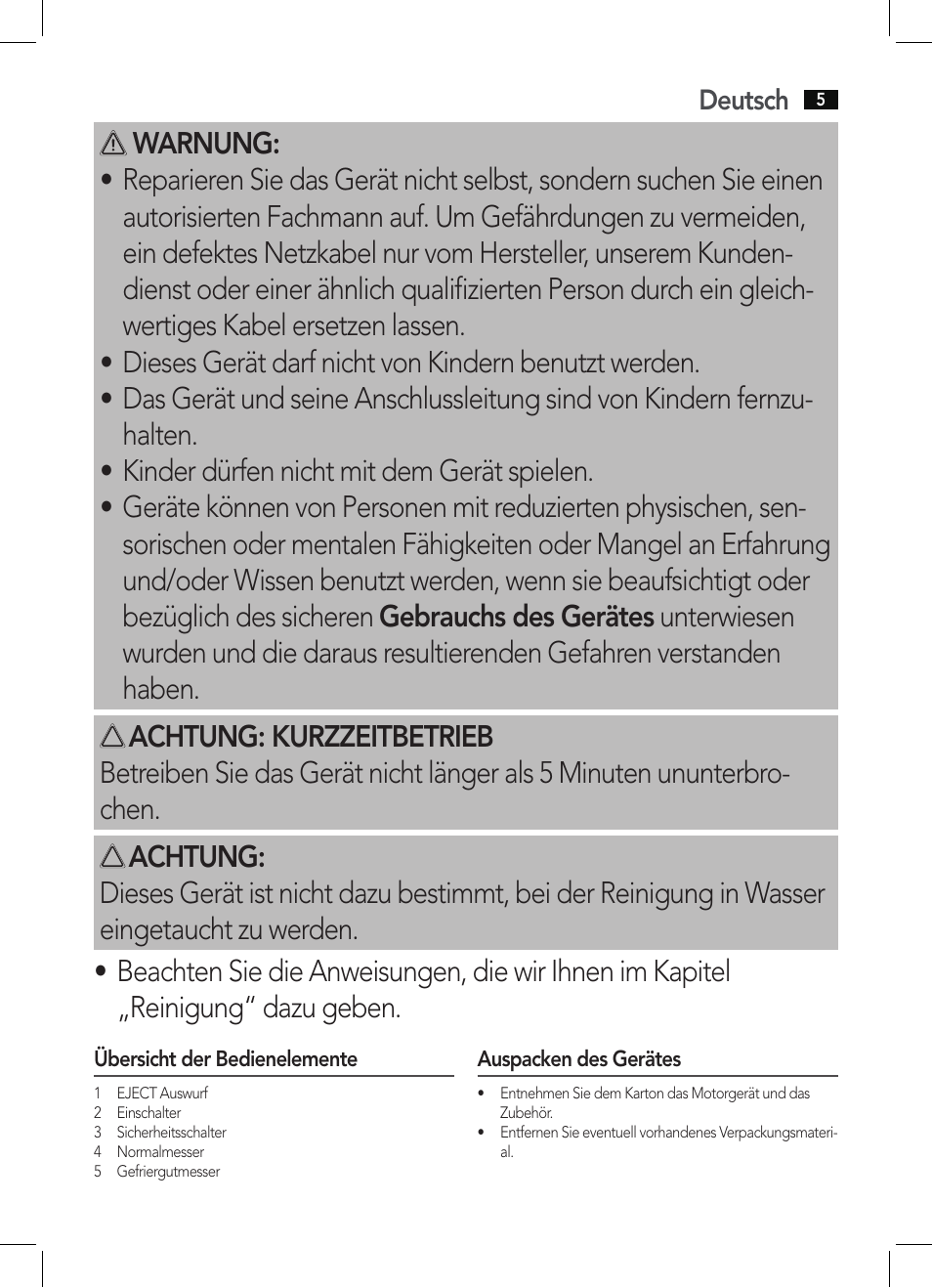 AEG EM 5512 User Manual | Page 5 / 54