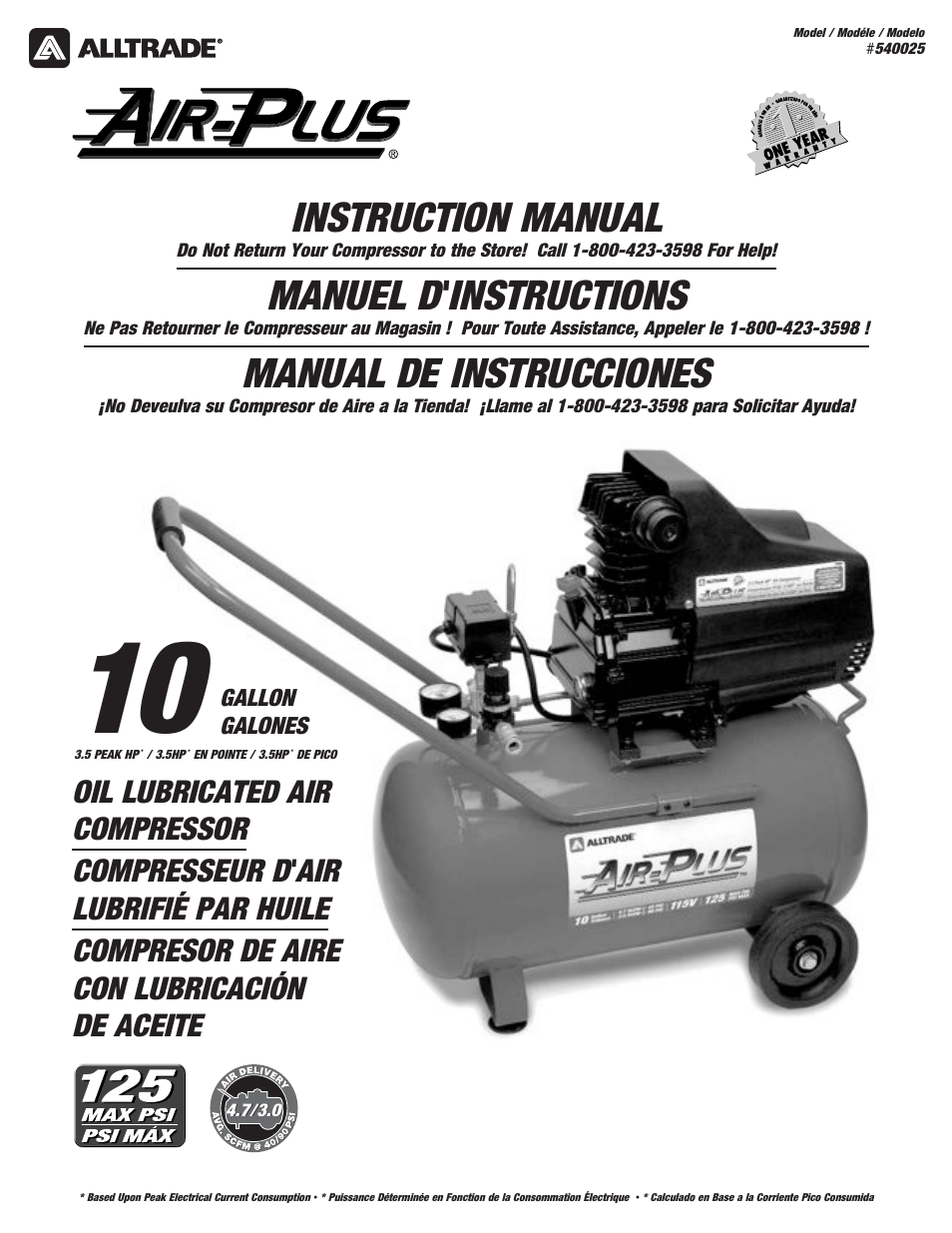 AllTrade #540025 User Manual | 19 pages