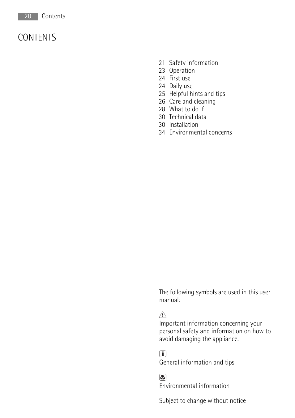 AEG S71708TSW0 User Manual | Page 20 / 72