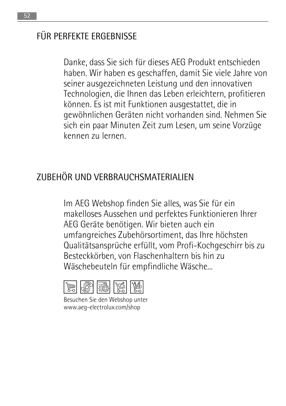 AEG S71708TSW0 User Manual | Page 52 / 72