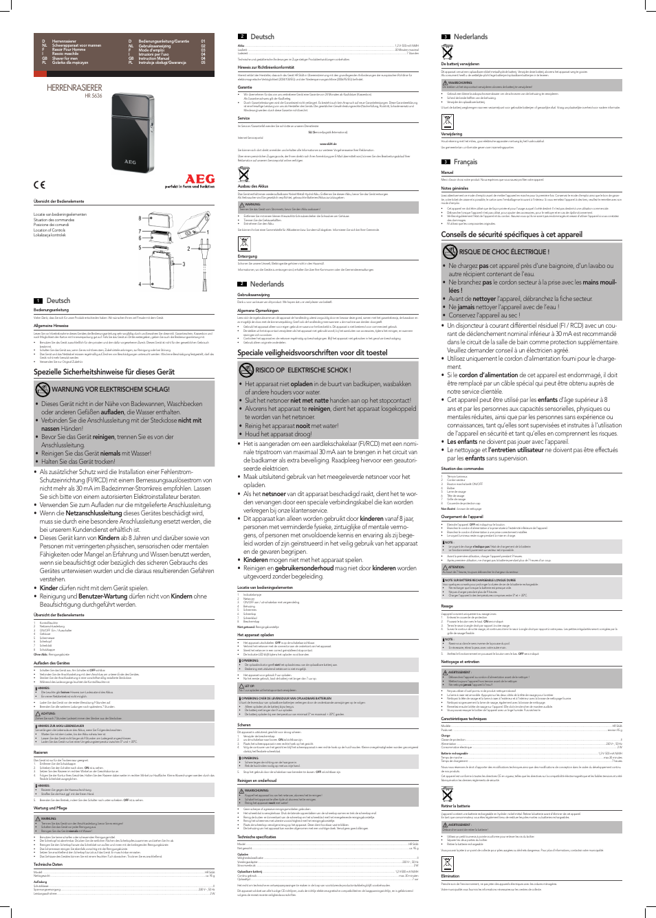 AEG HR 5636 User Manual | 2 pages