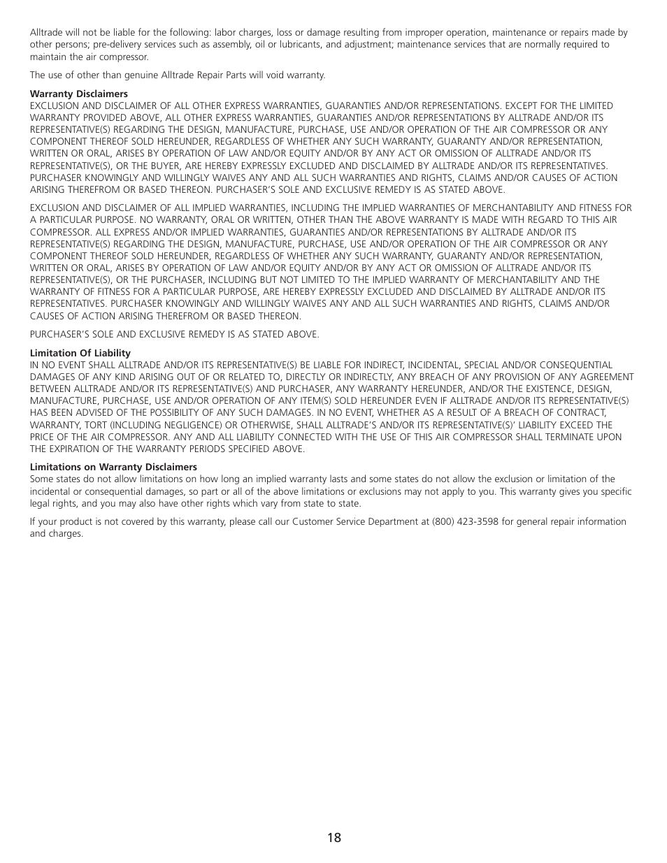 AllTrade 835534 User Manual | Page 20 / 21