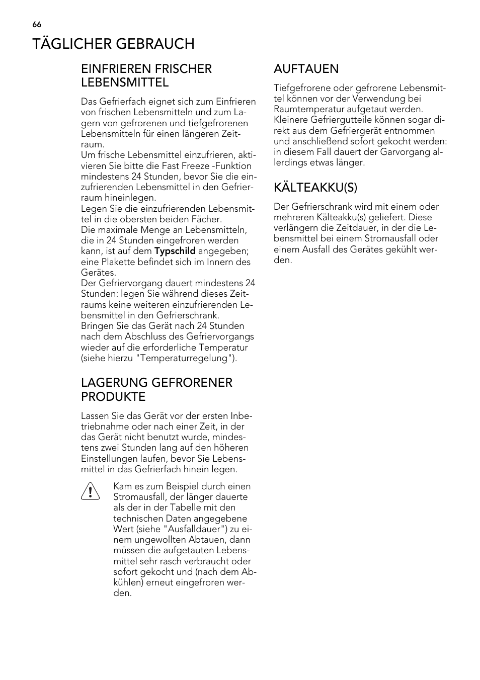 Täglicher gebrauch | AEG AGS57200S0 User Manual | Page 66 / 76