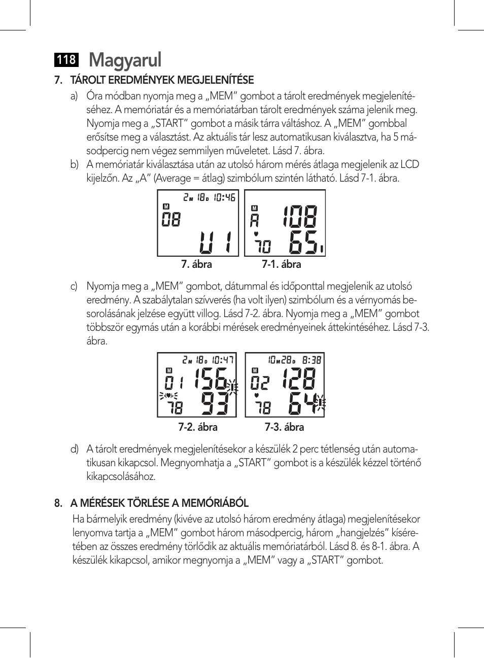 A mérések törlése a memóriából, Magyarul | AEG BMG 5612 User Manual | Page 118 / 166