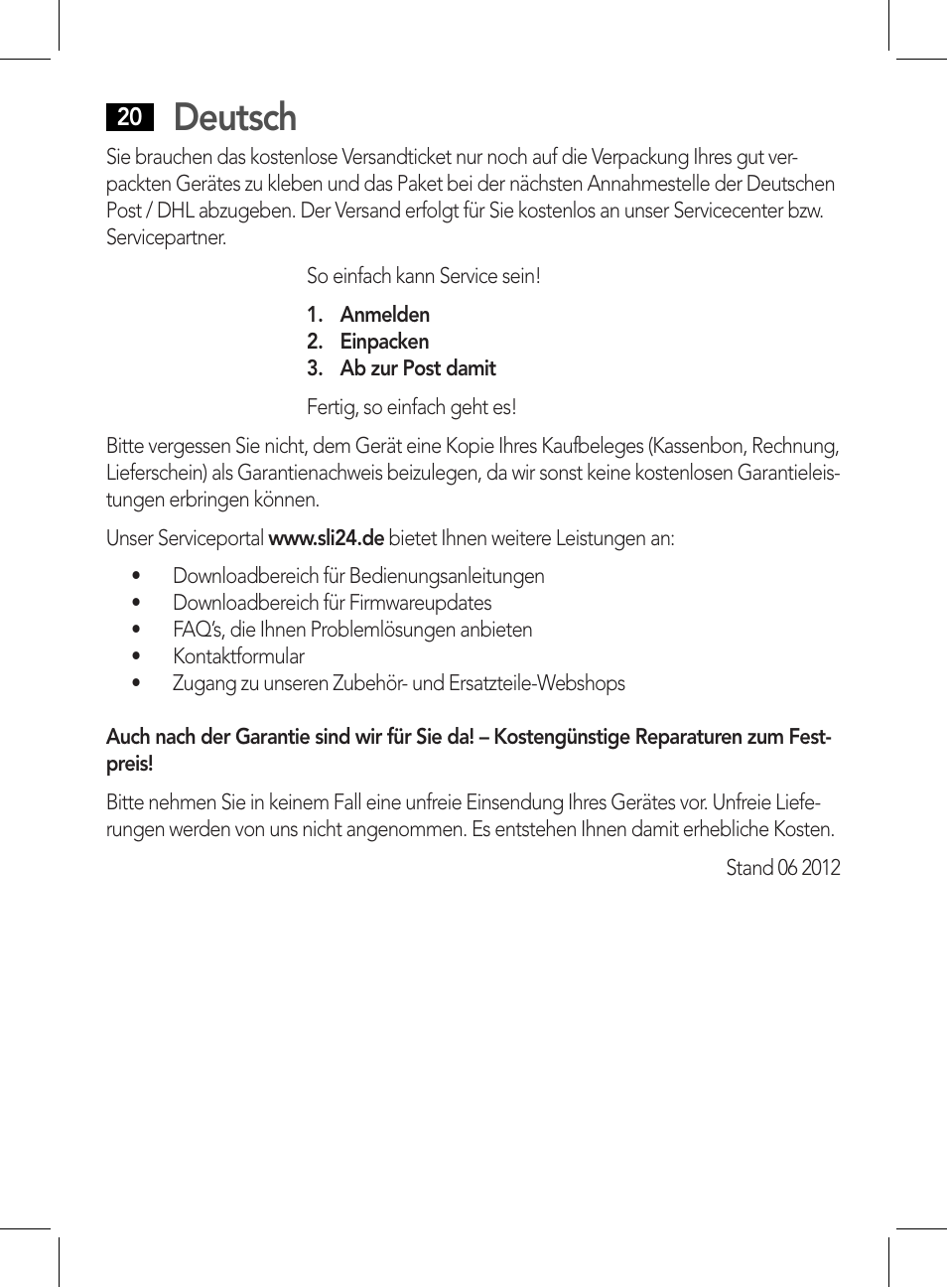 Deutsch | AEG BMG 5612 User Manual | Page 20 / 166