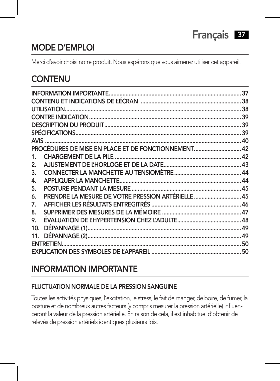 Français | AEG BMG 5612 User Manual | Page 37 / 166