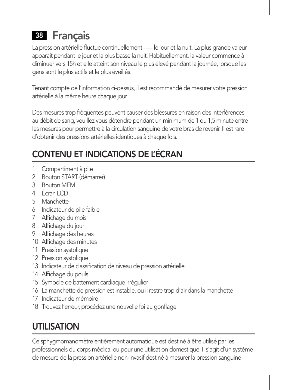 Contenu et indications de l’écran utilisation, Français, Contenu et indications de l’écran | Utilisation | AEG BMG 5612 User Manual | Page 38 / 166