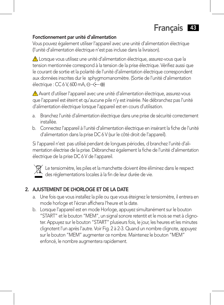 Français | AEG BMG 5612 User Manual | Page 43 / 166