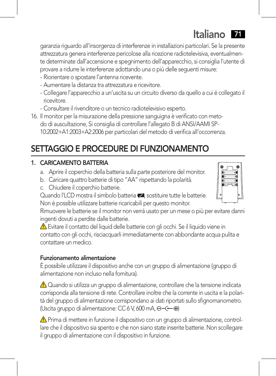 Regolazione orario e data, Italiano, Settaggio e procedure di funzionamento | AEG BMG 5612 User Manual | Page 71 / 166