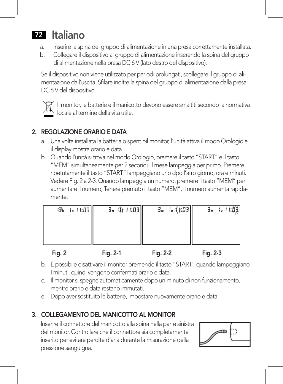 Collegamento del manicotto al monitor, Applicazione del manicotto, Italiano | AEG BMG 5612 User Manual | Page 72 / 166