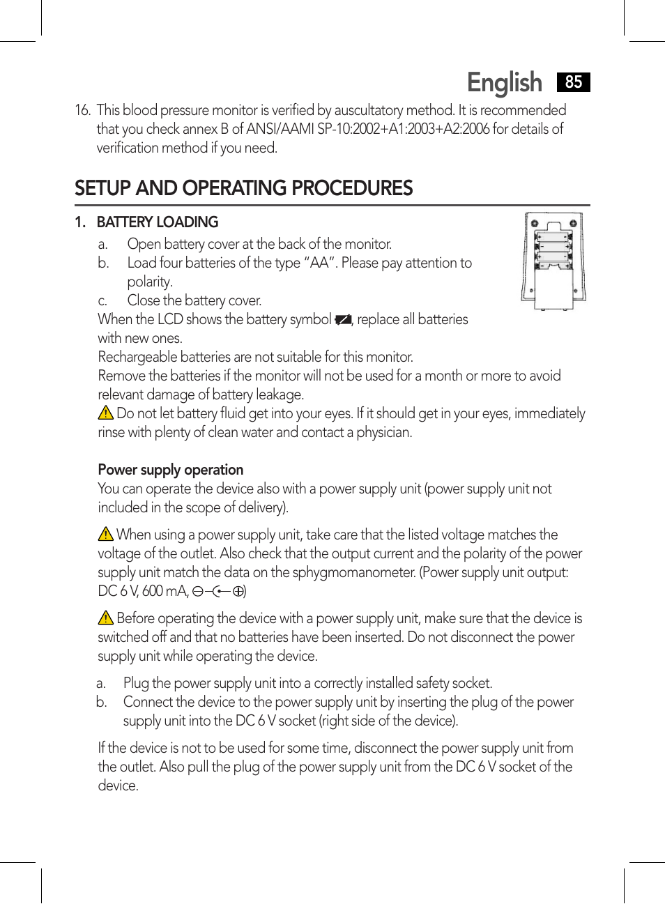 Setup and operating procedures, English | AEG BMG 5612 User Manual | Page 85 / 166